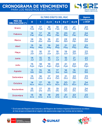 cronograma de declaraciones