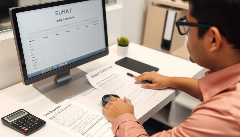 persona declarando mensualmente sunat